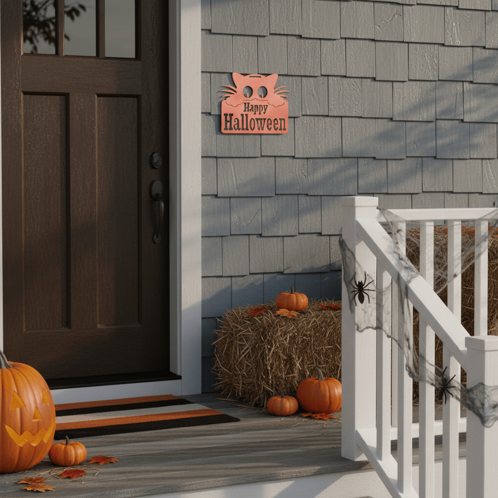 Rusty Rooster Fabrication & Design Happy Halloween Cat (C50)