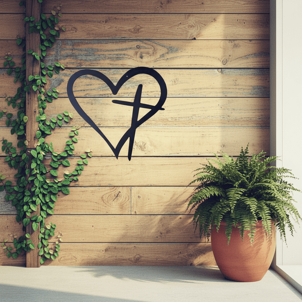 Rusty Rooster Fabrication & Design Heart Cross (D45)