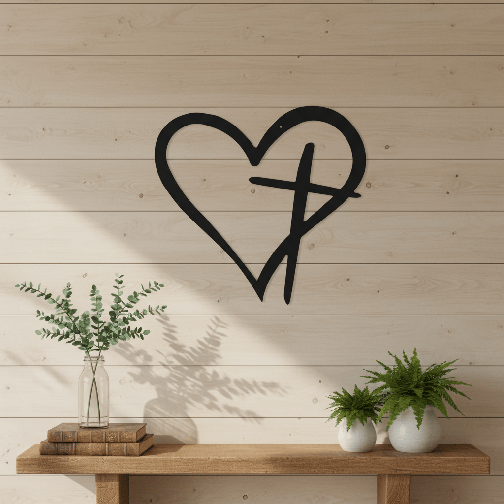 Rusty Rooster Fabrication & Design Heart Cross (D45)