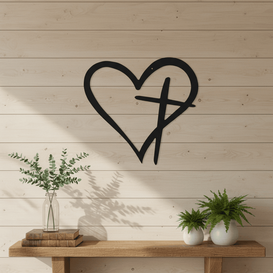 Rusty Rooster Fabrication & Design Heart Cross (D45)