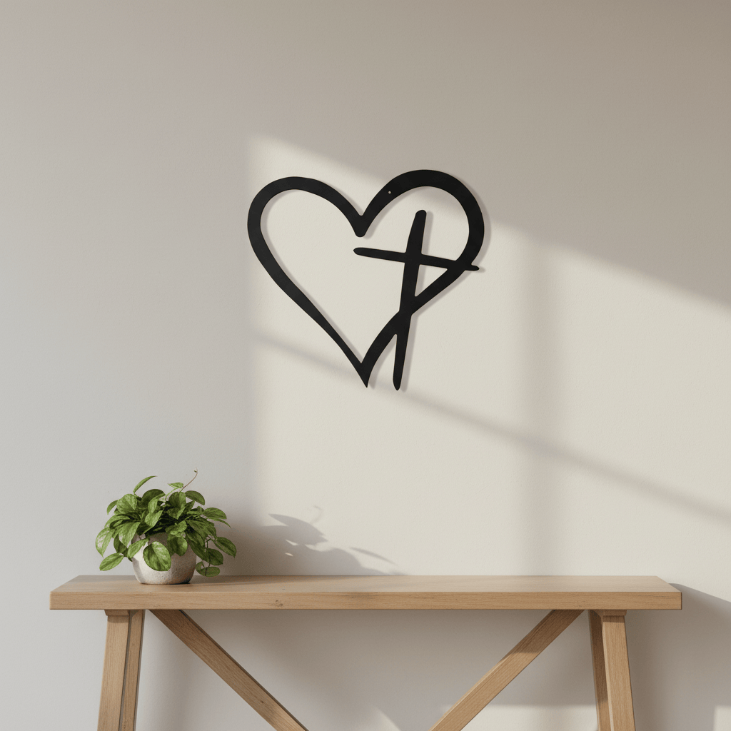 Rusty Rooster Fabrication & Design Heart Cross (D45)