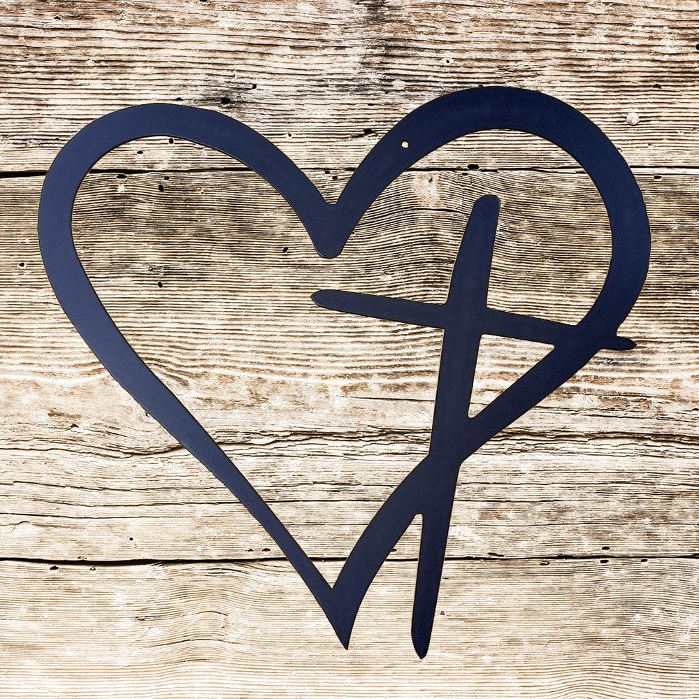 Heart Cross (D45) - Rusty Rooster Metal