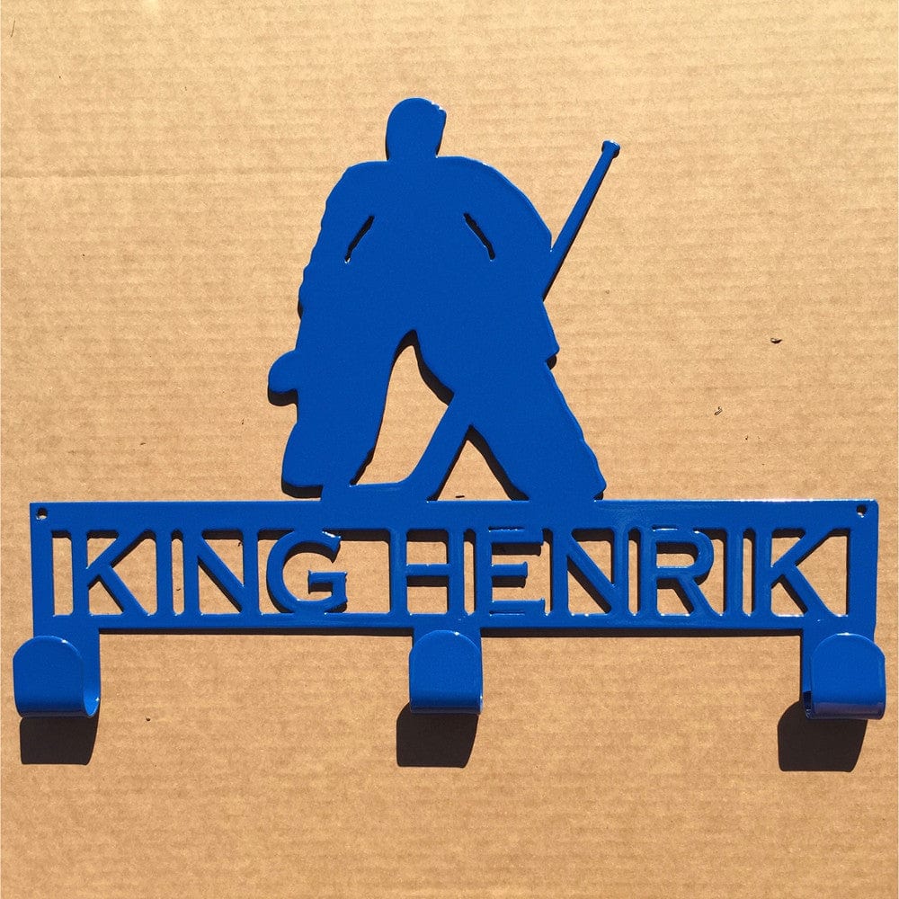 Hockey Goalie Hat / Jersey Rack with Personalized Text (Y28) - Rusty ...