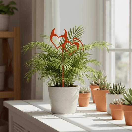 Rusty Rooster Fabrication & Design Home Decor Halo and Horns & Hearts Metal Flower pot stake (A51)