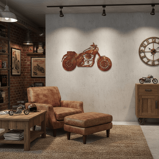 Rusty Rooster Fabrication & Design Home Decor Harley Nightster Metal Wall Art  – Custom Motorcycle Decor (D15)