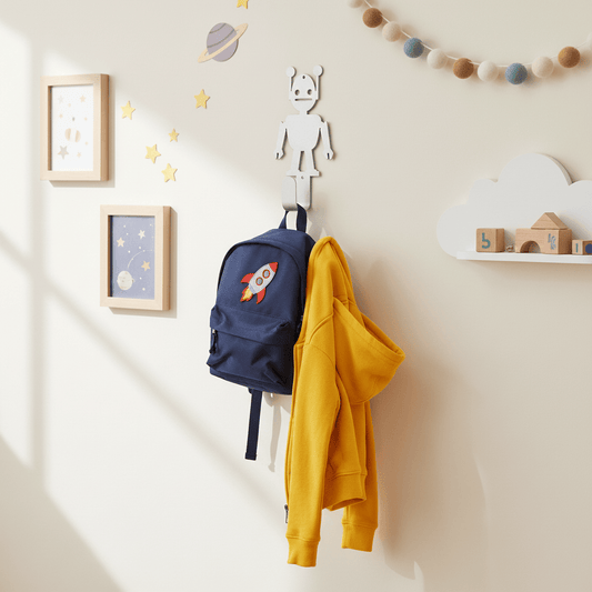 Rusty Rooster Fabrication & Design Home Decor Hat Rack Coat Rack Metal Hat Coat Rack with a Robot (G24)