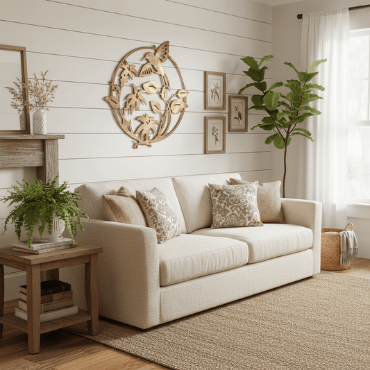 Rusty Rooster Fabrication & Design Home Decor Hummingbird Flower Metal Wall Art (D18)