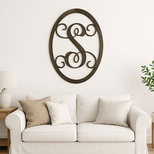 Rusty Rooster Fabrication & Design Home Decor Initial Metal Monogram Wall Art Sign (M21)