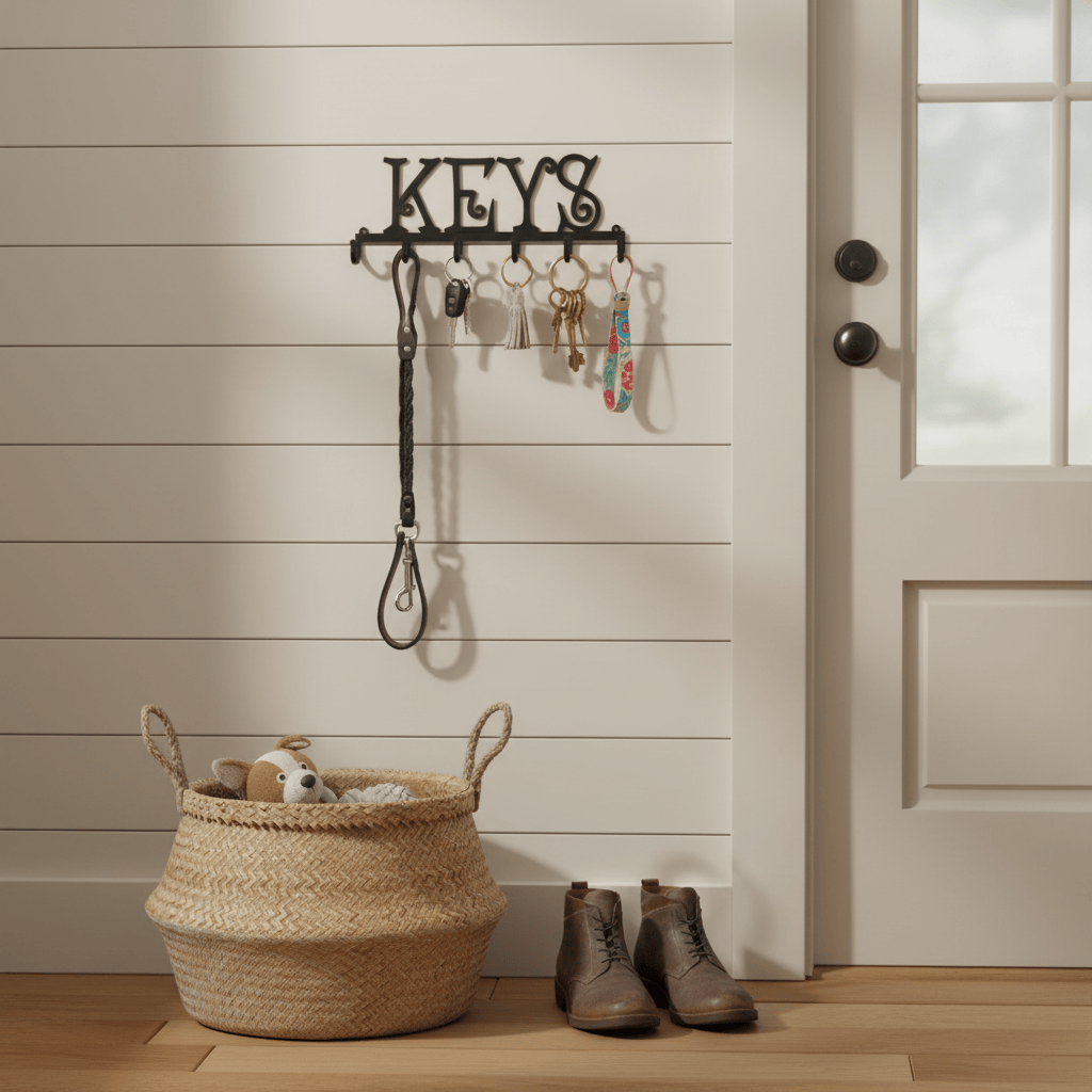Rusty Rooster Fabrication & Design Home Decor Key Holder Metal 6 Hooks (J21)