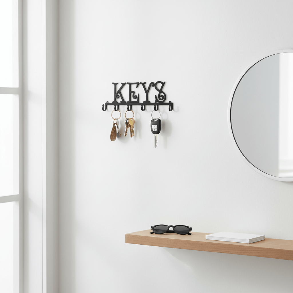 Rusty Rooster Fabrication & Design Home Decor Key Holder Metal 6 Hooks (J21)