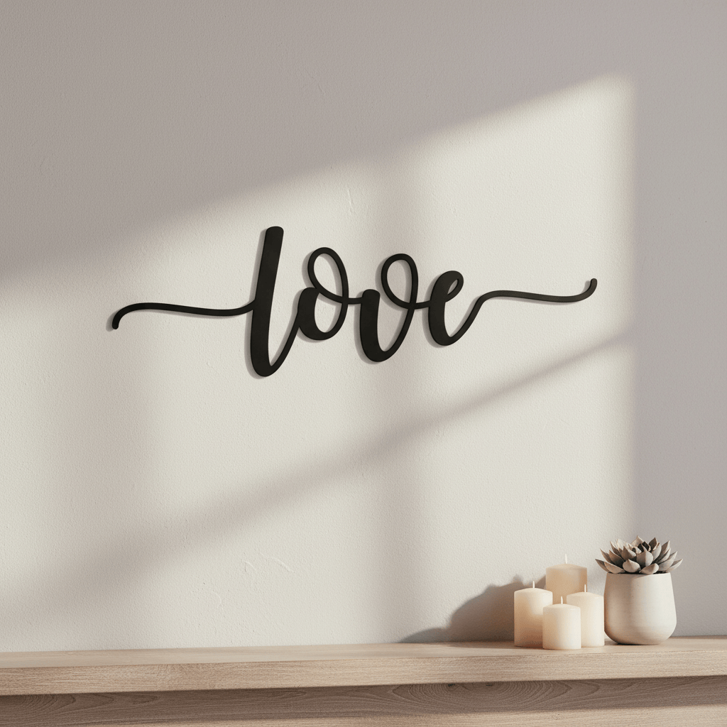Rusty Rooster Fabrication & Design Home Decor Love Metal Sign 14 inch Love Wall Sign (C32)