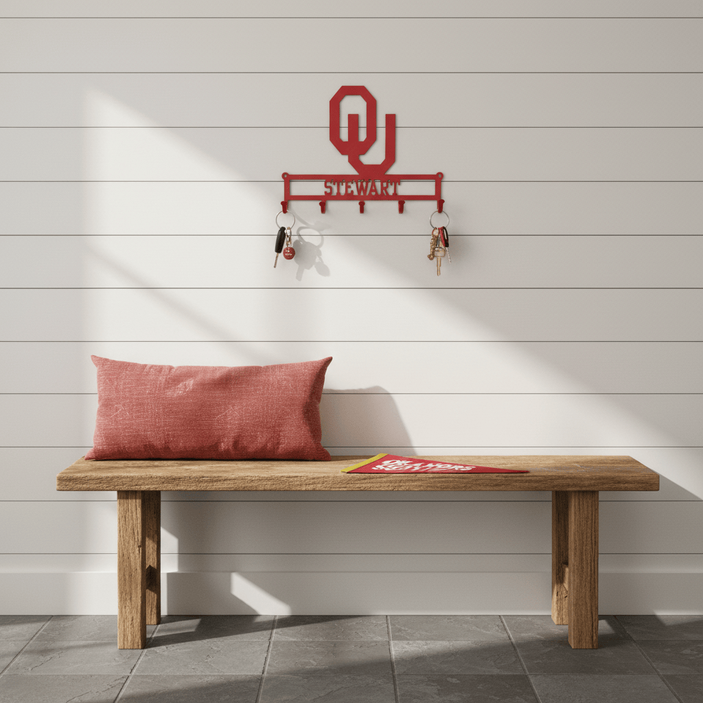 Rusty Rooster Fabrication & Design Home Decor OU Key Holder (B49)