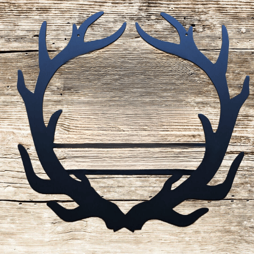 Rusty Rooster Fabrication & Design Home Decor Personalized Antler Initial Sign – Custom Name Metal Wall Decor for Hunters & Outdoorsmen (U21)