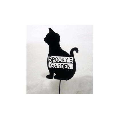 Rusty Rooster Fabrication & Design Home Decor Personalized Cat Garden Stake – Metal Art Tribute for Pet’s Garden (V2)