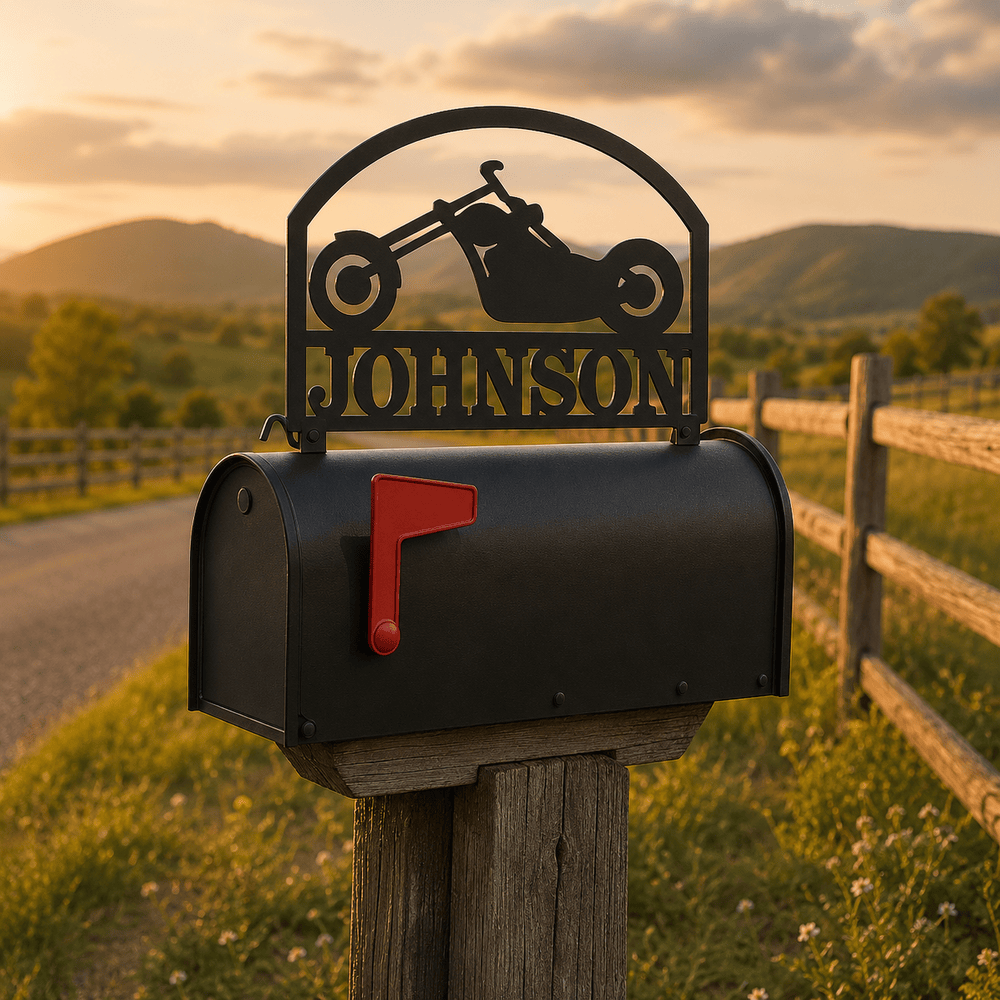 Rusty Rooster Fabrication & Design Home Decor Personalized Chopper Motorcycle Mailbox Topper (Z63)