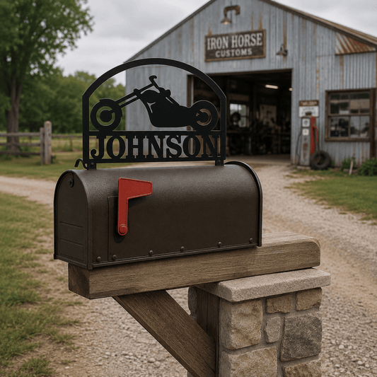 Rusty Rooster Fabrication & Design Home Decor Personalized Chopper Motorcycle Mailbox Topper (Z63)
