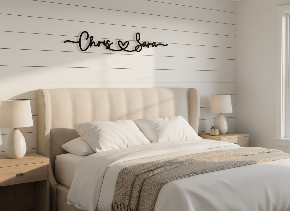 Personalized Heart Name Metal Wall Art (Custom Two Names ...