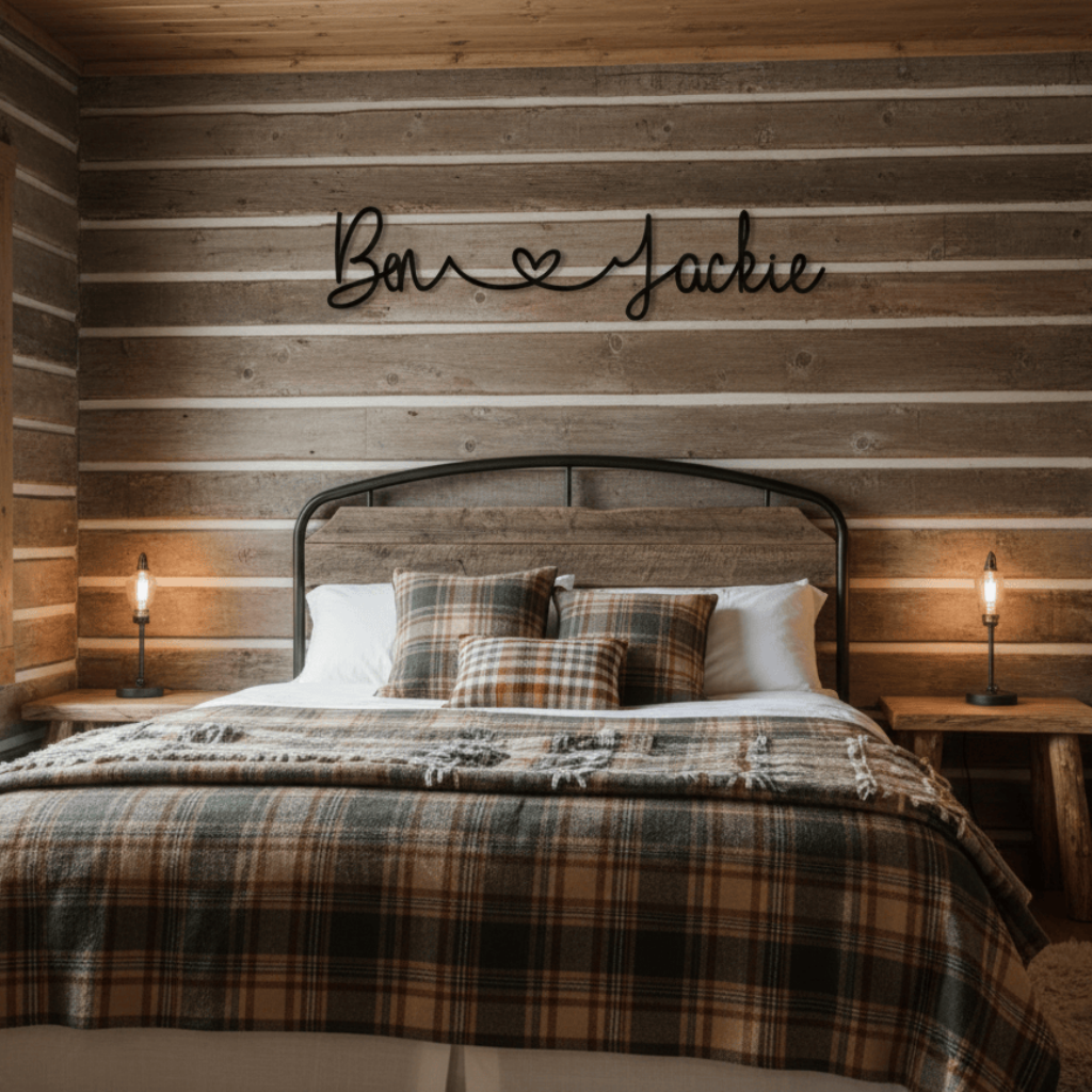 Rusty Rooster Fabrication & Design Home Decor Personalized Heart Name Metal Wall Art (Custom Two Names)