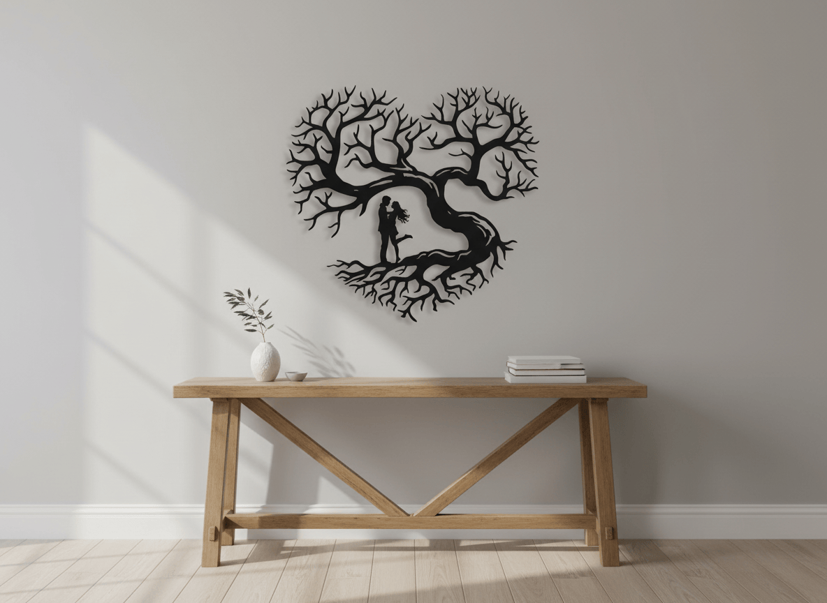 Rusty Rooster Fabrication & Design Home Decor Personalized Tree of Life Metal Sign | Couple Wall Art ( D62 )