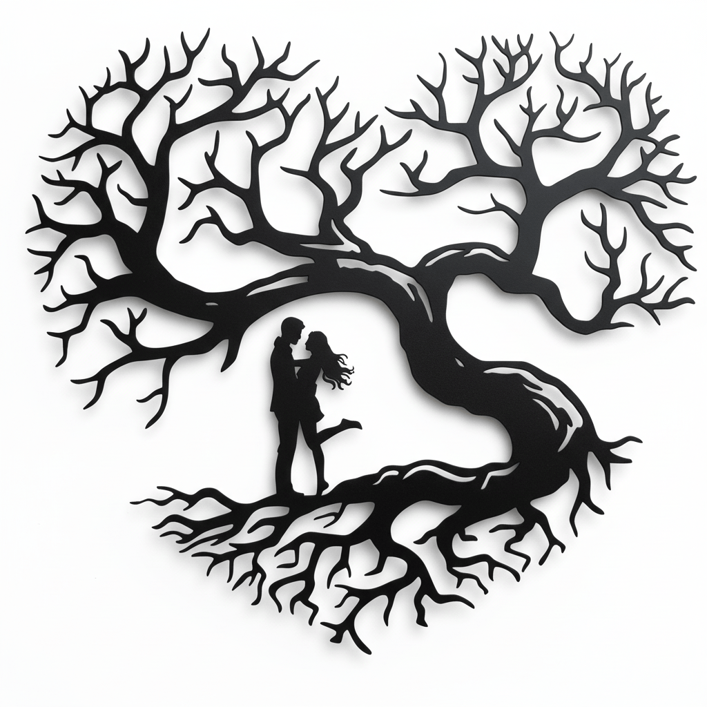 Rusty Rooster Fabrication & Design Home Decor Personalized Tree of Life Metal Sign | Couple Wall Art ( D62 )