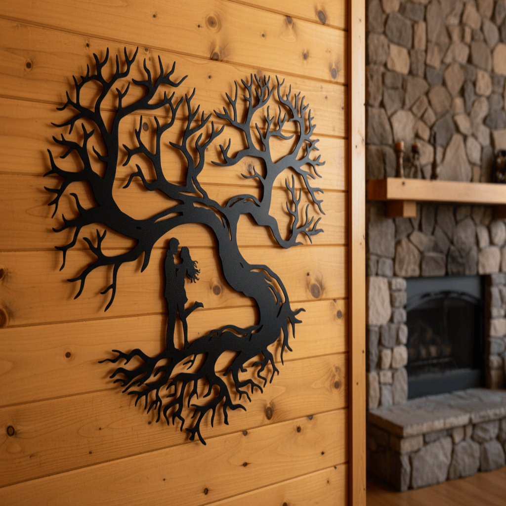 Rusty Rooster Fabrication & Design Home Decor Personalized Tree of Life Metal Sign | Couple Wall Art ( D62 )