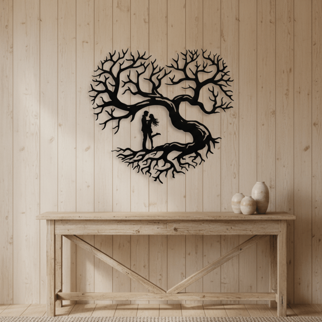 Rusty Rooster Fabrication & Design Home Decor Personalized Tree of Life Metal Sign | Couple Wall Art ( D62 )