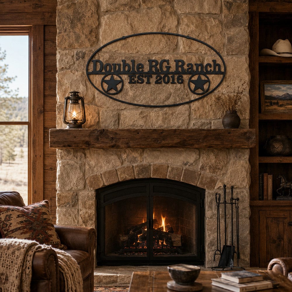 Personalized Western Ranch Wagon Wheel Metal Sign