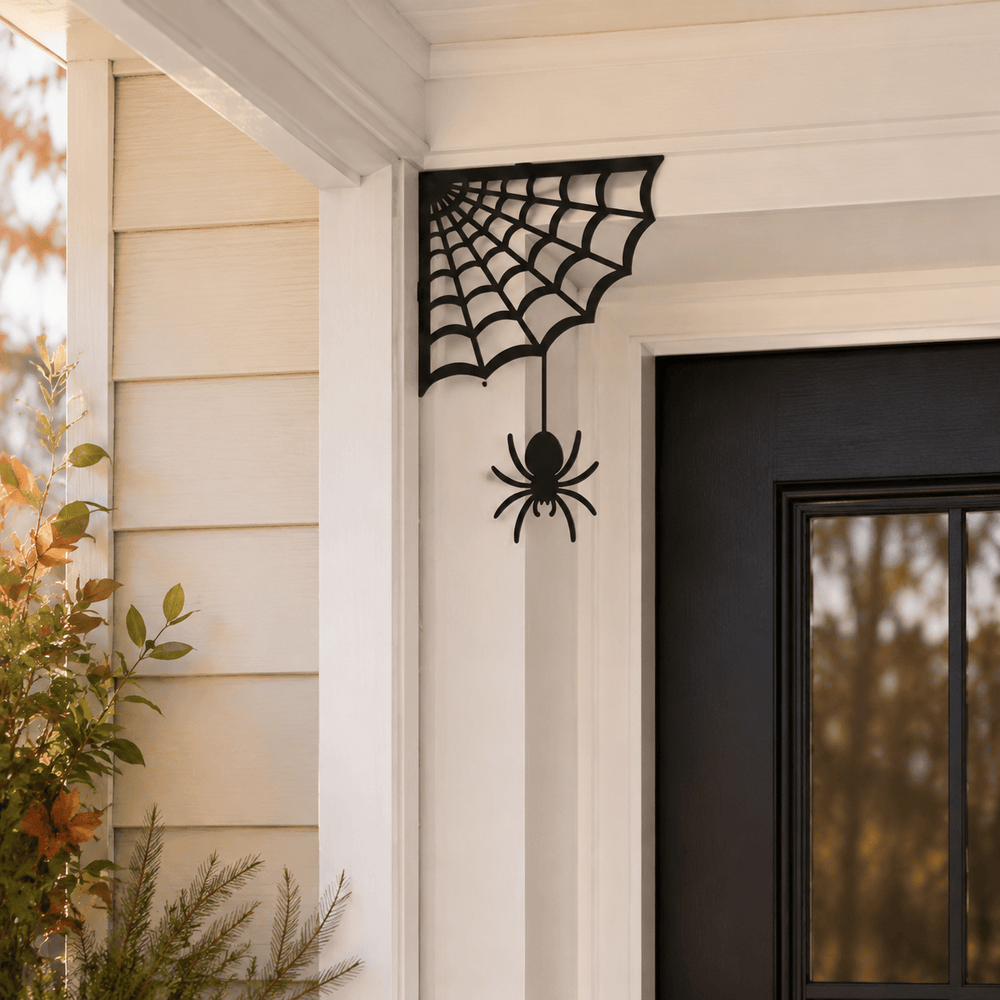 Rusty Rooster Fabrication & Design Home Decor Spider & Web Metal Corner Bracket (O14)