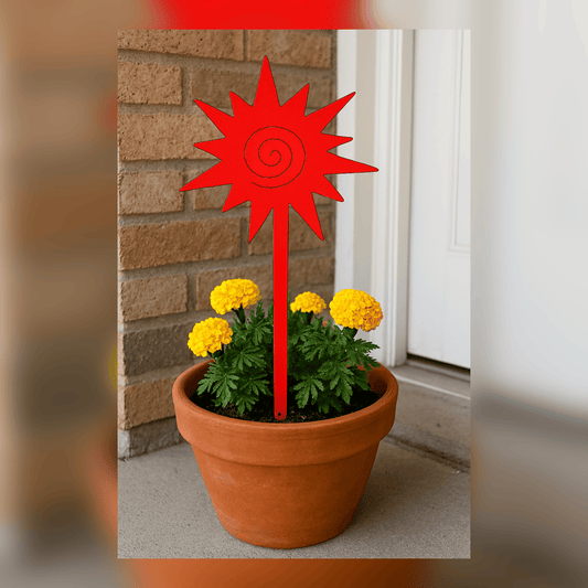 Rusty Rooster Fabrication & Design Home Decor Sun Swirl Garden Stake (B8)