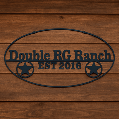 Rusty Rooster Fabrication & Design Home Decor Western Ranch Sign – Wagon Wheel Metal Art for Barn or Entryway (O25)