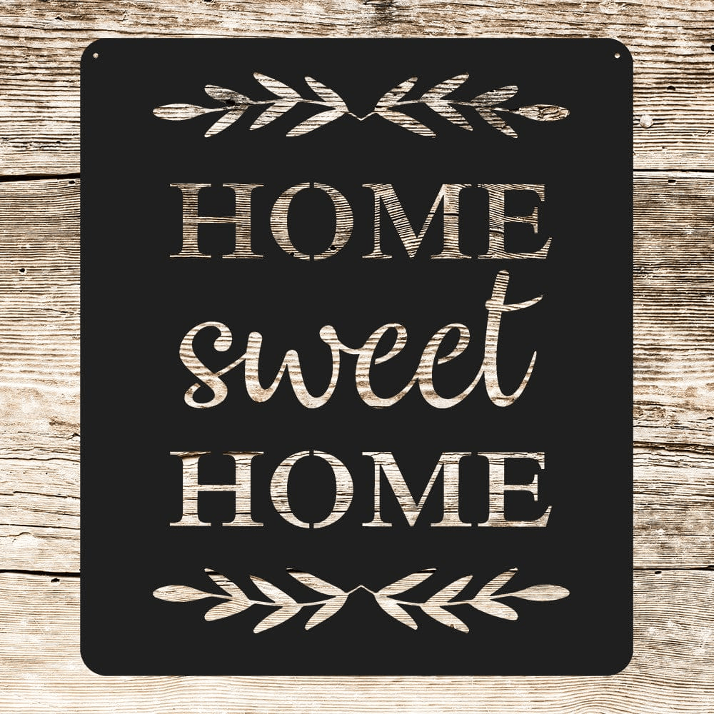 Rusty Rooster Fabrication & Design Home Sweet Home Metal Wall Art – Entryway Sign (F37)