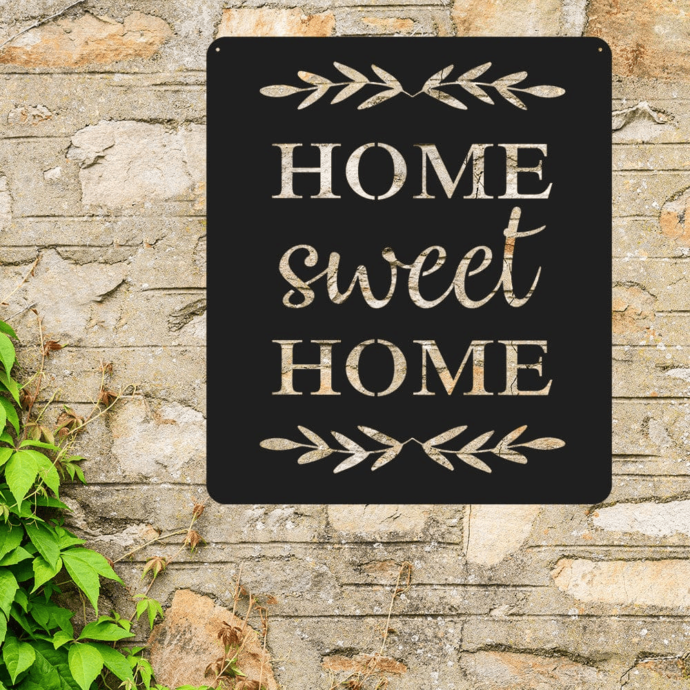 Rusty Rooster Fabrication & Design Home Sweet Home Metal Wall Art – Entryway Sign (F37)