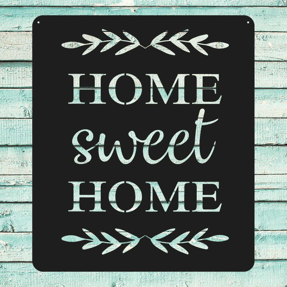 Rusty Rooster Fabrication & Design Home Sweet Home Metal Wall Art – Entryway Sign (F37)