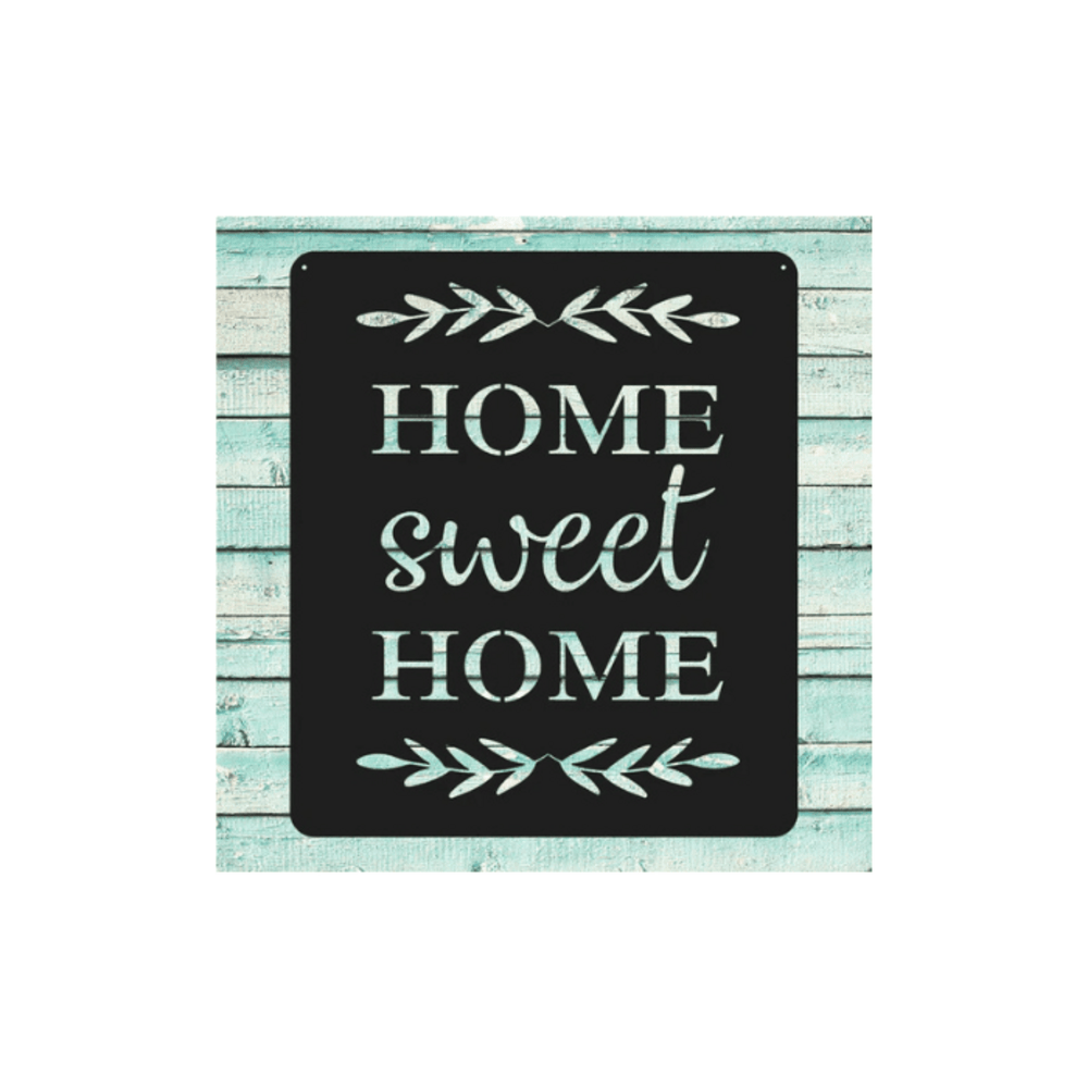 Rusty Rooster Fabrication & Design Home Sweet Home Metal Wall Art – Entryway Sign (F37)