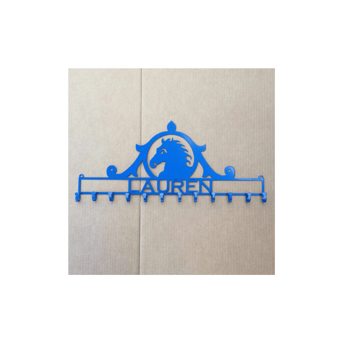 Rusty Rooster Fabrication & Design Horse Head Medal / Ribbon Holder with Personalized Text Field (P20)