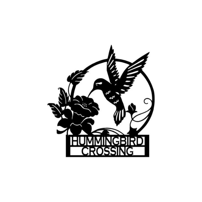 Rusty Rooster Fabrication & Design Hummingbird and Flower Garden Stakes, Steel Gardening Décor, Bird Yard Art , Metal Lawn Décor, Garden Art (A52)