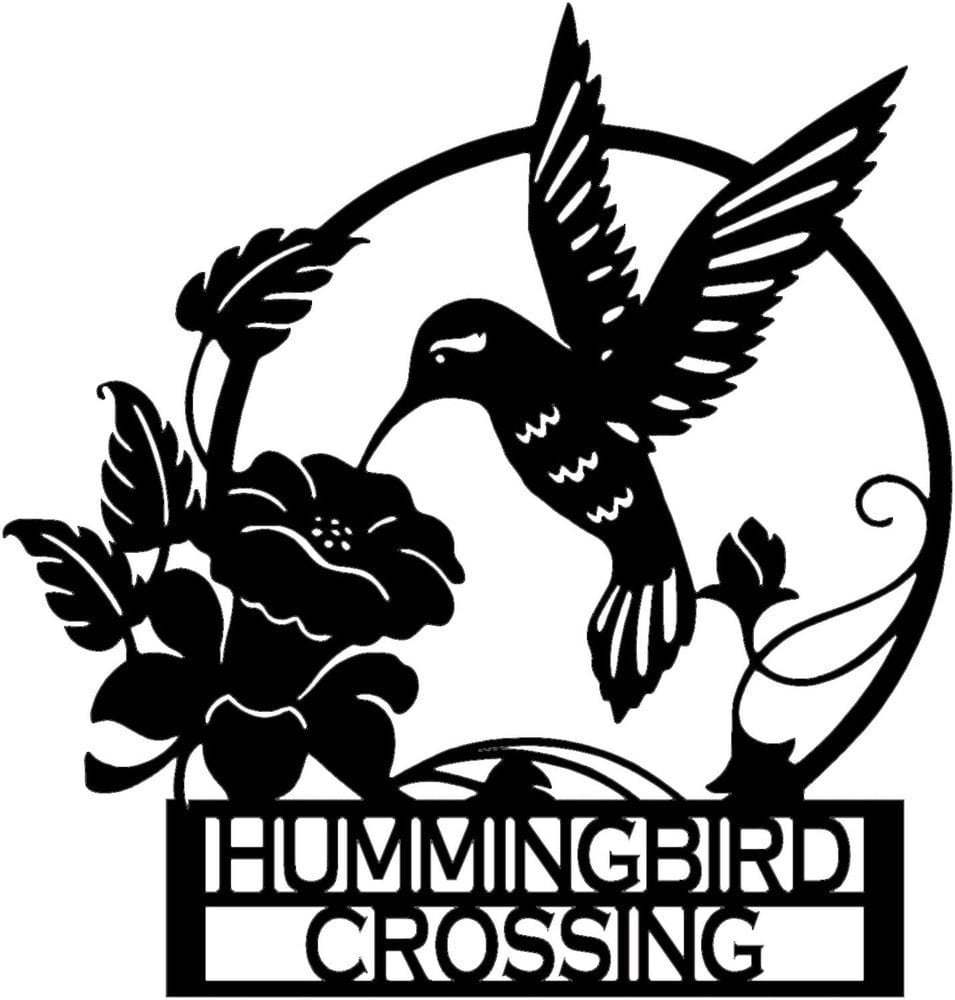 Rusty Rooster Fabrication & Design Hummingbird and Flower Garden Stakes, Steel Gardening Décor, Bird Yard Art , Metal Lawn Décor, Garden Art (A52)