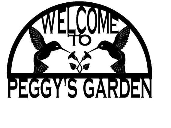 Rusty Rooster Fabrication & Design Hummingbird Garden Welcome Sign (F15)