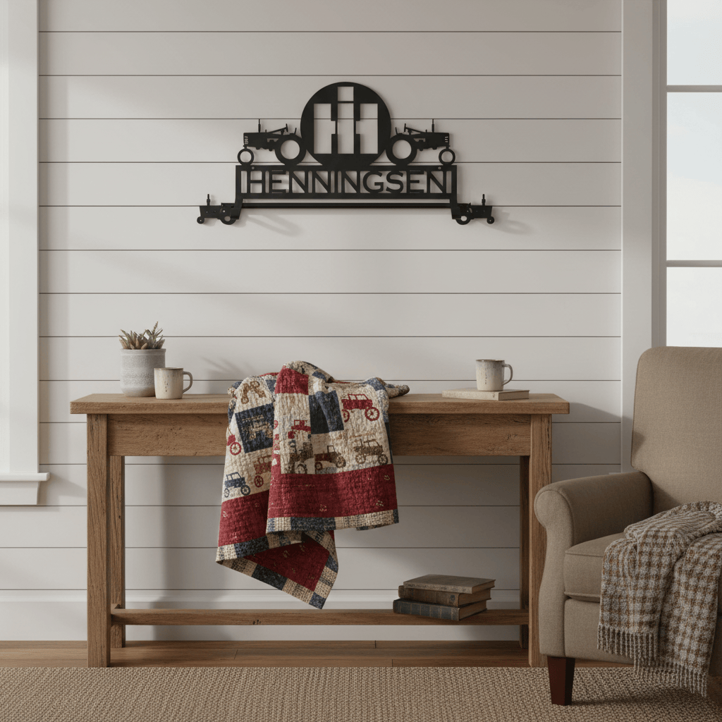 Rusty Rooster Fabrication & Design International Harvester quilt rack (C25)