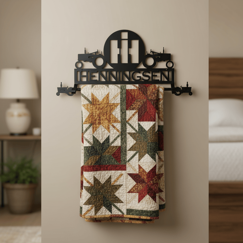 Rusty Rooster Fabrication & Design International Harvester quilt rack (C25)