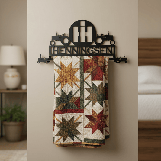 Rusty Rooster Fabrication & Design International Harvester quilt rack (C25)