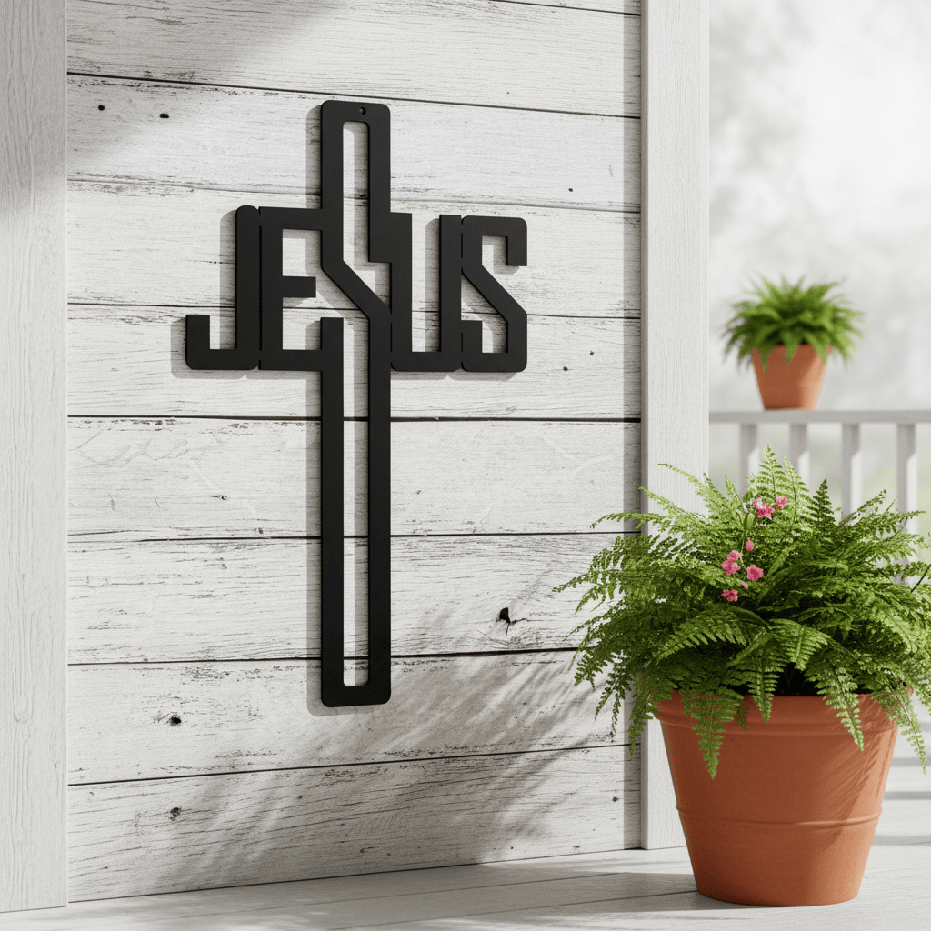 Rusty Rooster Fabrication & Design Jesus Cross ( E43 )