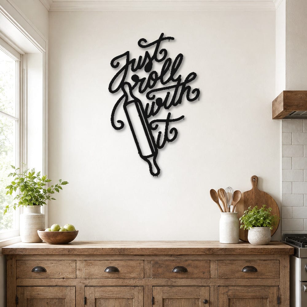 Rusty Rooster Fabrication & Design Just Roll With It Metal Kitchen Wall Art (Z62)