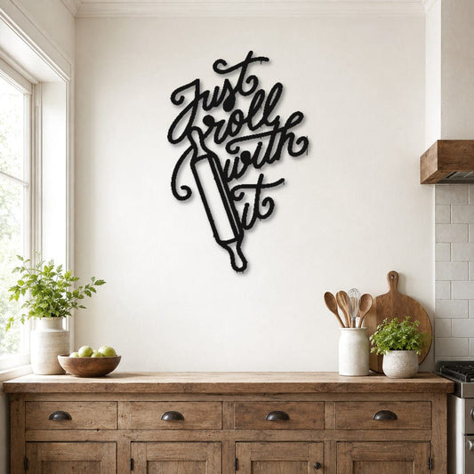 Rusty Rooster Fabrication & Design Just Roll With It Metal Kitchen Wall Art (Z62)
