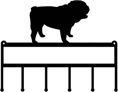 Rusty Rooster Fabrication & Design Key Holder with English Bulldog on Top and Personalized Text Field (P25)