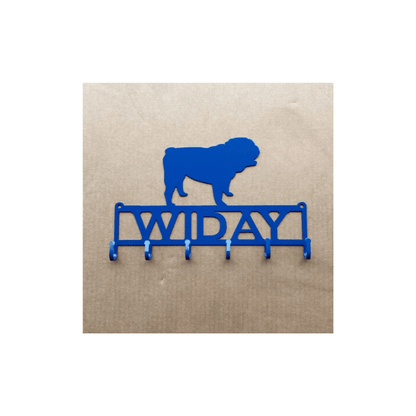 Rusty Rooster Fabrication & Design Key Holder with English Bulldog on Top and Personalized Text Field (P25)