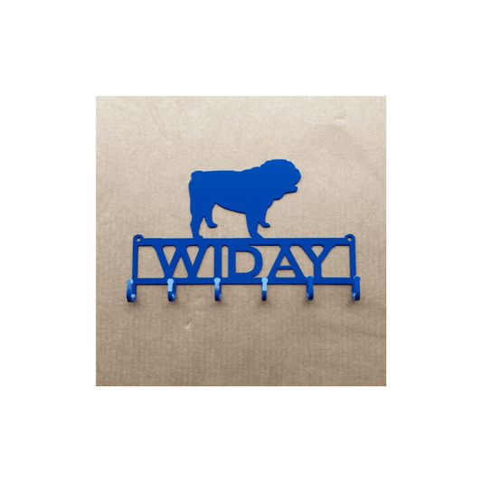 Rusty Rooster Fabrication & Design Key Holder with English Bulldog on Top and Personalized Text Field (P25)