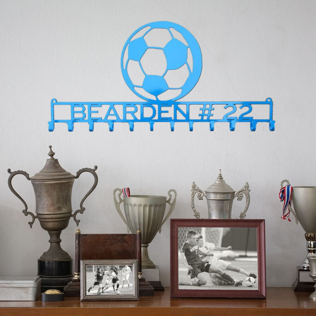 Kick’n Soccer Medal Display Rack (S5) - Rusty Rooster Metal