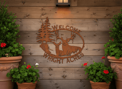 Rusty Rooster Fabrication & Design King & Queen of the Forest Welcome Sign (O9)