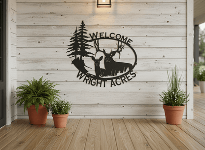 Rusty Rooster Fabrication & Design King & Queen of the Forest Welcome Sign (O9)